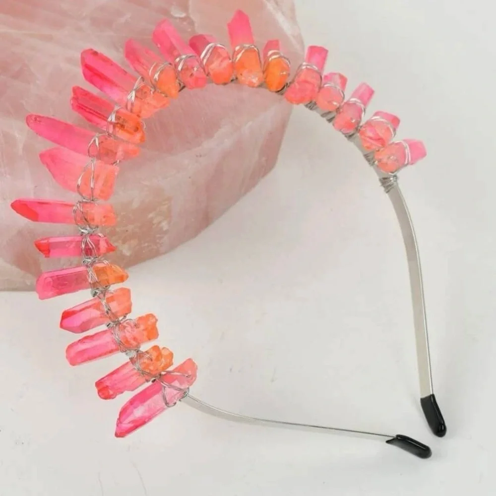 Enchanting Pink Crystal Goddess Headband – Unleash Your Inner Royalty! New Crown